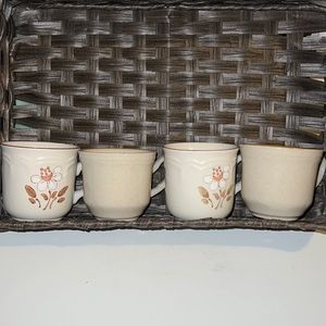 Set of 4 mix n match mid mod stoneware coffee mugs